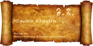 Hlavács Klaudia névjegykártya