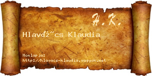 Hlavács Klaudia névjegykártya