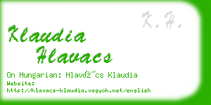 klaudia hlavacs business card